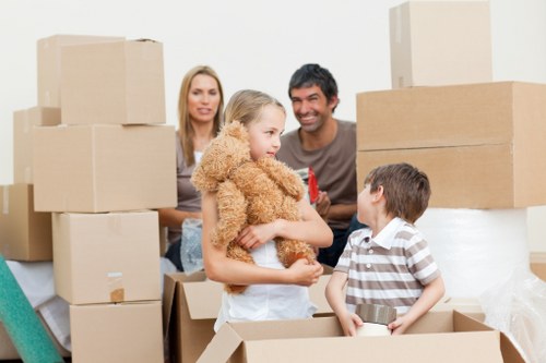 Careful packing of fragile items for a local removal service